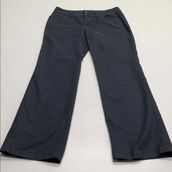 ANN TAYLOR Womens 4 Black Cotton Straight Leg Pant - Picture 1 of 5